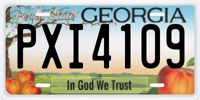 GA license plate PXI4109