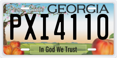GA license plate PXI4110