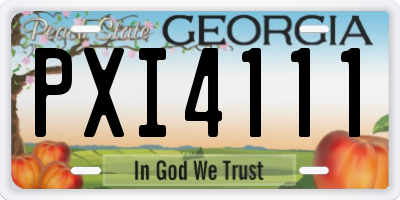 GA license plate PXI4111
