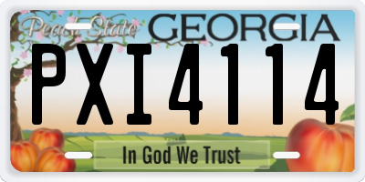 GA license plate PXI4114