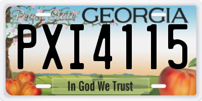GA license plate PXI4115