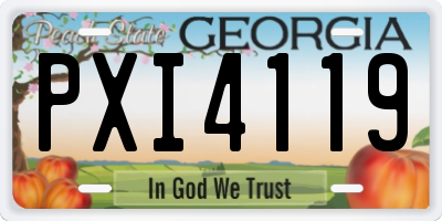 GA license plate PXI4119
