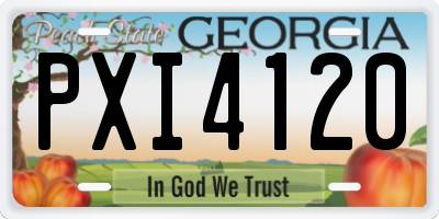 GA license plate PXI4120