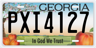 GA license plate PXI4127