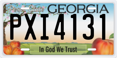 GA license plate PXI4131