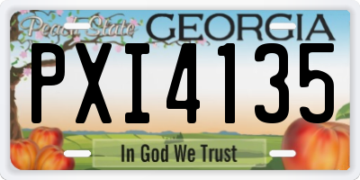 GA license plate PXI4135