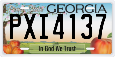 GA license plate PXI4137