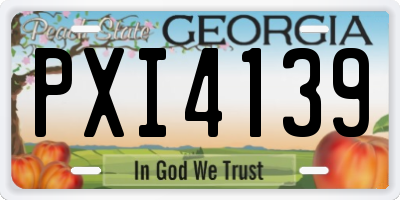 GA license plate PXI4139