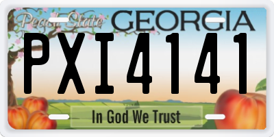 GA license plate PXI4141