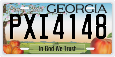 GA license plate PXI4148