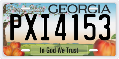 GA license plate PXI4153