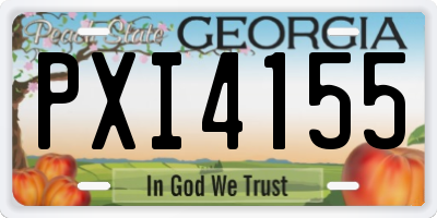 GA license plate PXI4155