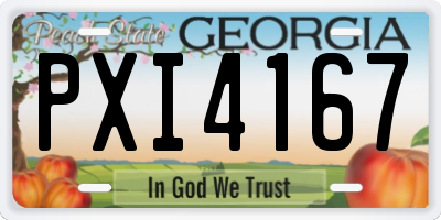 GA license plate PXI4167