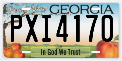 GA license plate PXI4170