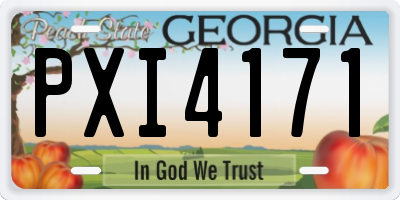 GA license plate PXI4171