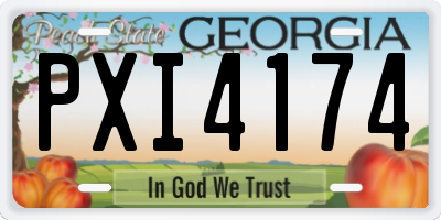GA license plate PXI4174
