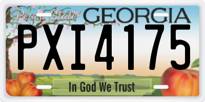 GA license plate PXI4175