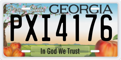 GA license plate PXI4176