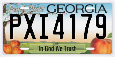 GA license plate PXI4179