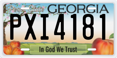 GA license plate PXI4181