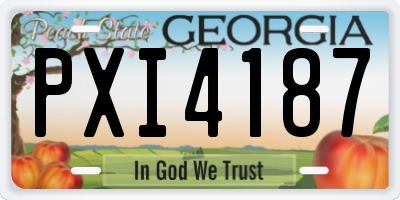 GA license plate PXI4187