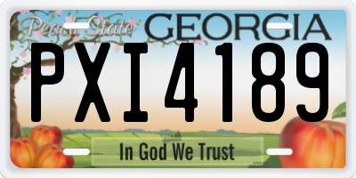 GA license plate PXI4189