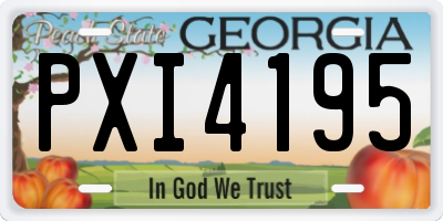 GA license plate PXI4195