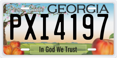 GA license plate PXI4197