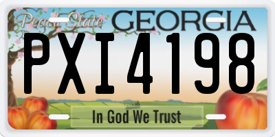 GA license plate PXI4198