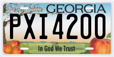 GA license plate PXI4200