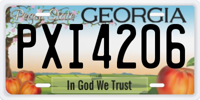 GA license plate PXI4206