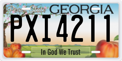 GA license plate PXI4211