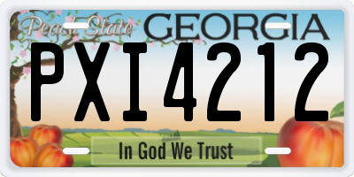 GA license plate PXI4212