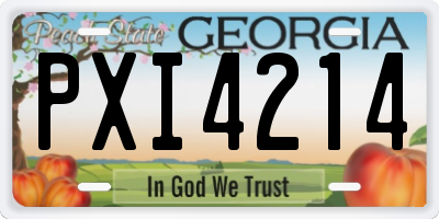 GA license plate PXI4214