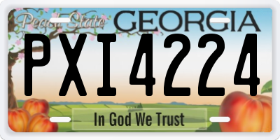 GA license plate PXI4224