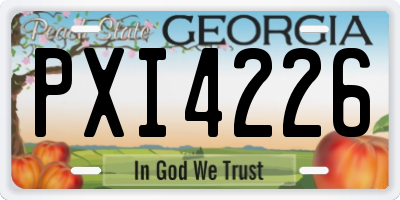 GA license plate PXI4226