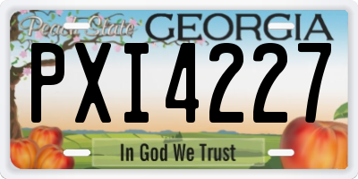 GA license plate PXI4227