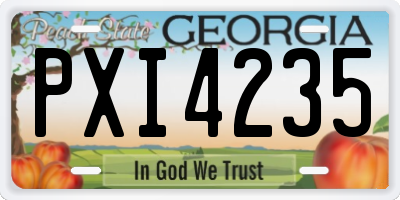 GA license plate PXI4235