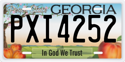 GA license plate PXI4252