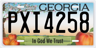GA license plate PXI4258