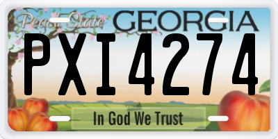 GA license plate PXI4274