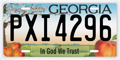 GA license plate PXI4296