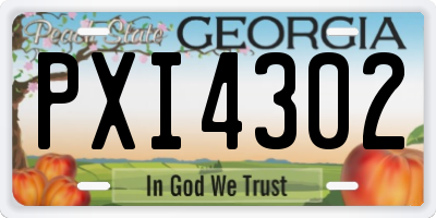 GA license plate PXI4302