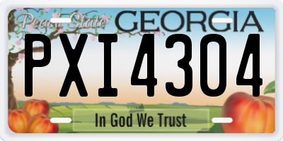 GA license plate PXI4304