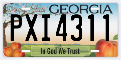 GA license plate PXI4311