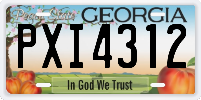 GA license plate PXI4312