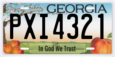 GA license plate PXI4321