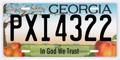 GA license plate PXI4322