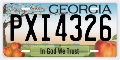 GA license plate PXI4326