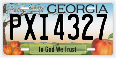 GA license plate PXI4327